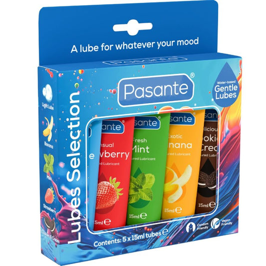 PASANTE - PACK LUBRIFIANTS SAVEURS ASSORTIES 5 UNITÉS X 15 ML