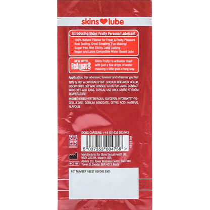 SKINS - LUBRIFIANT FRUITÉ À BASE D'EAU FRAISE DOSE UNIQUE 5 ML