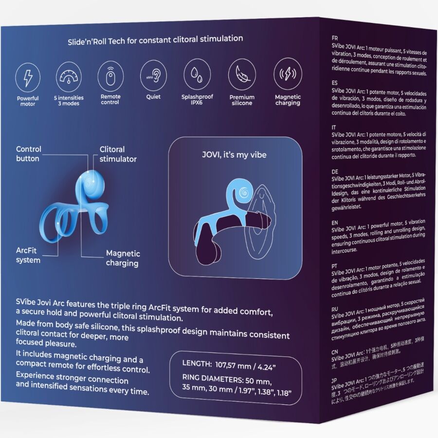 SNAIL VIBE - JOVI ARC ANNEAU DE COUPLE AVEC TÉLÉCOMMANDE BLEUE