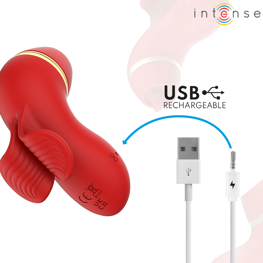 INTENSE - PATTY STIMULATEUR AVEC 4 TÊTES : SUCCION, TAPOTER, GRIFFER ET LÉCHER